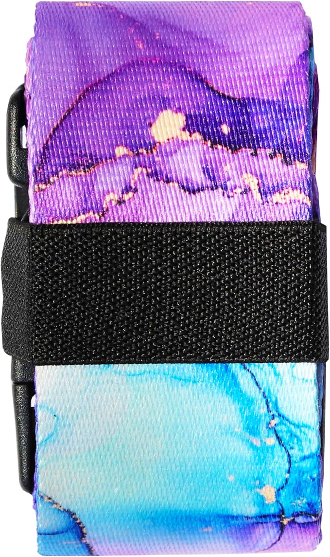 Luggage Straps for Suitcases TSA Approved-2 Pack Bright Personalized Luggage Belt Strap for Suitcase/Carry On Bag Luggage Accessories for Travel (Blue Marble)