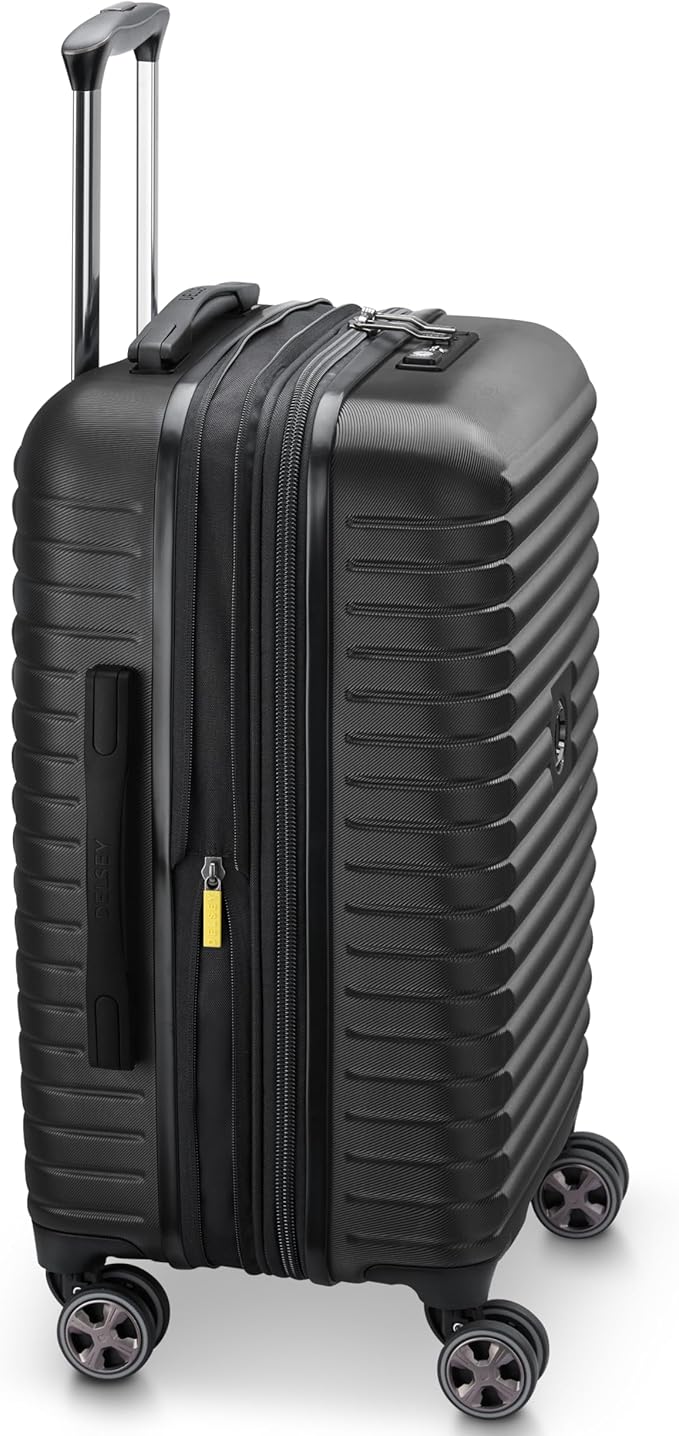 DELSEY PARIS Cruise 3.0 Hardside Expandable Luggage with Spinner Wheels, Black, Carry on 20 Inch
