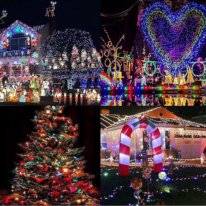 JMEXSUSS 200LED Color Changing Christmas Lights Indoor Outdoor Clear Wire | 66 Ft White to Multicolor String Lights Plug in, Twinkle Fairy Lights for Bedroom Classroom Wedding Tree Patio Xmas Decor