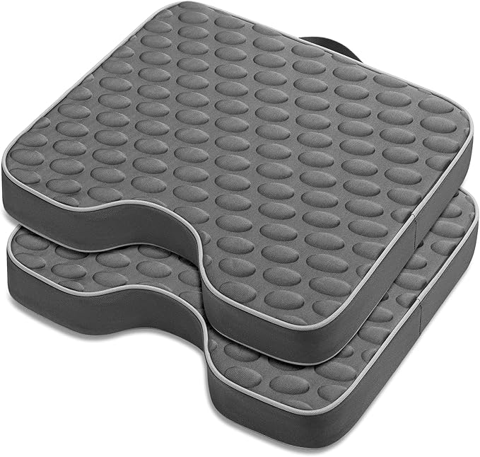 Stadium Seat Cushions 2 Pack - Portable Bleacher Cushions with 2.5-Inch Extra Thick High-Density Foam and Massage Dots, Outdoor Seat Cushions for Sports Events, Travel, Camping, Chairs