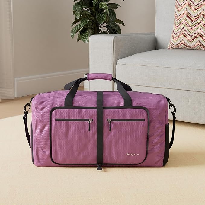 Woogwin Travel Duffel Bag Large Foldable Waterproof Overnight Bag for Beach Swim Bags Pool Sports Gym