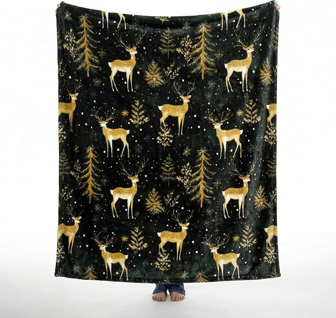 Carstens, Inc. Travel Blanket, Premium Compact 2-in-1 Airplane Blanket/Pillow, Green & Gold