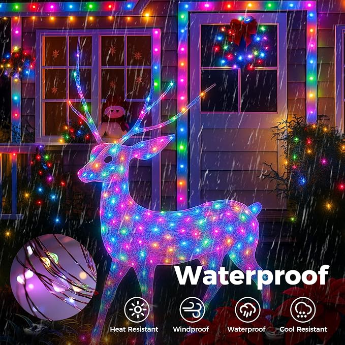 btfarm Fairy Lights Plug in with Remote, 33FT 100 LED Twinkle Lights | Dimmable & Timer, 8 Modes String Lights, IP65 Waterproof for Bedroom Garden Christmas Decorations Indoor Outdoor, Multicolor