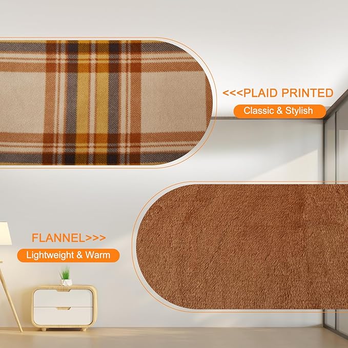forestfish Wearable Blanket Compact Pillow 2-in-1, Lap Blanket Poncho with Button Plaid Throw Cushion for Home/Office/Sofa
