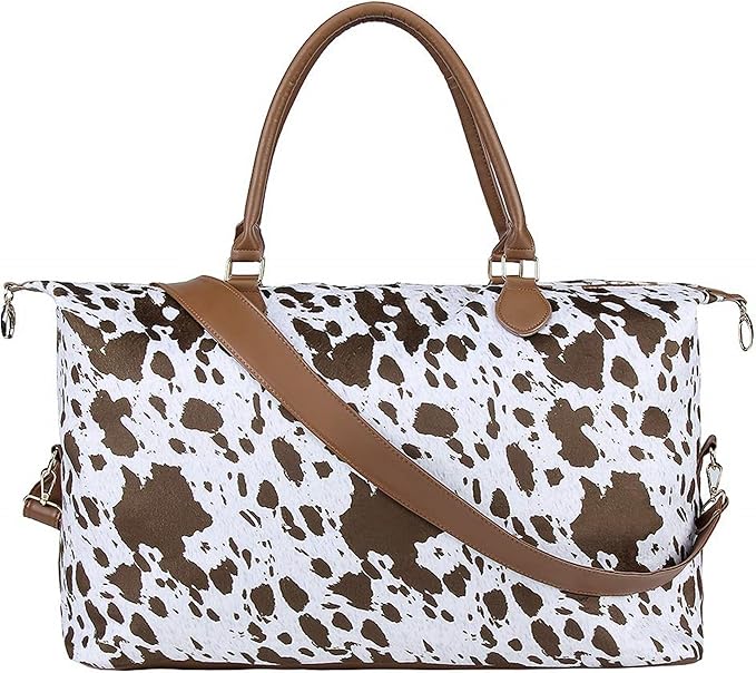 Weekender Bag Duffle Bag For Women Large Travel Tote Bag Overnight Weekend Bags With Shoulder Strap Cow Leopard Atzec…