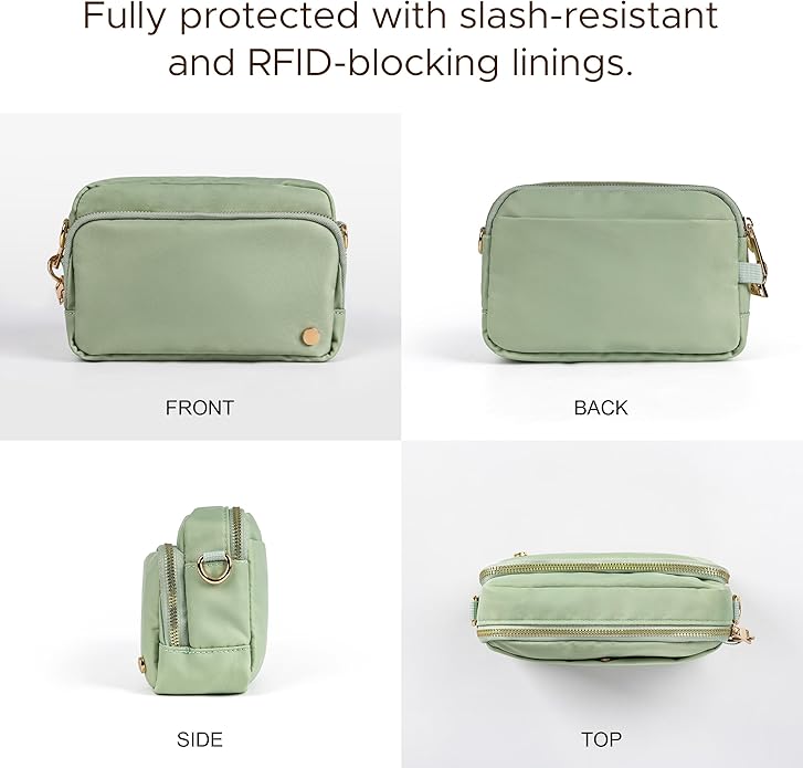 Joryin Anti Theft Crossbody Bag for Women, Slash-resistant RFID Blocking Travel Purses, Small Shoulder Bag Handbag, Nylon