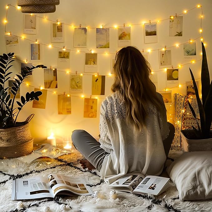 JMEXSUSS 200 LED Fairy Lights Plug in, 66 ft String Lights Indoor Bedroom | Remote Control Warm White 8 Modes Twinkle Lights with Wheel for Room Dorm Party Christmas Tree