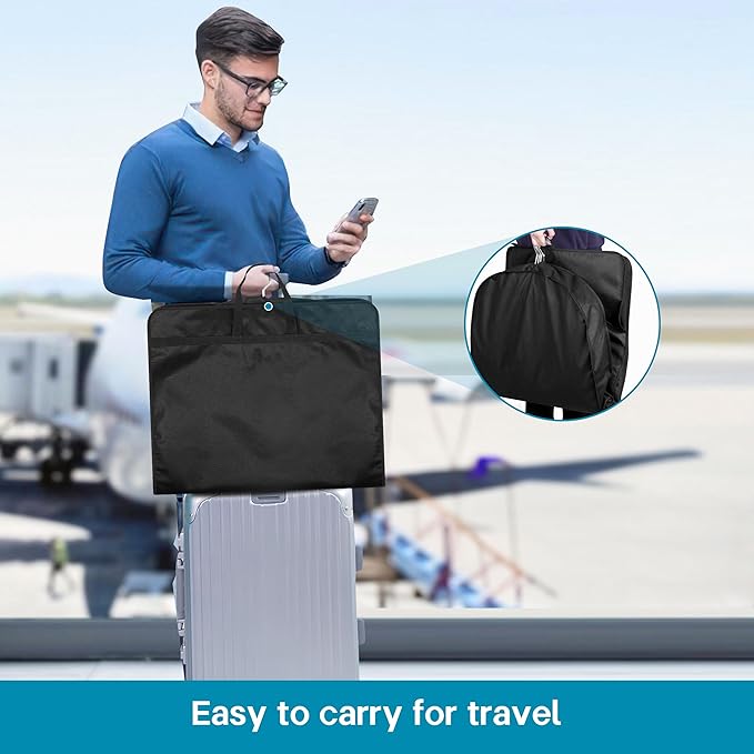 KIMBORA 54" Garment Bag for Travel, Gusseted Suit Bags for Men With Handle Garment Bags for Hanging Clothes Storage Suit Cover for Dress, Coats, Jackets, Shirts