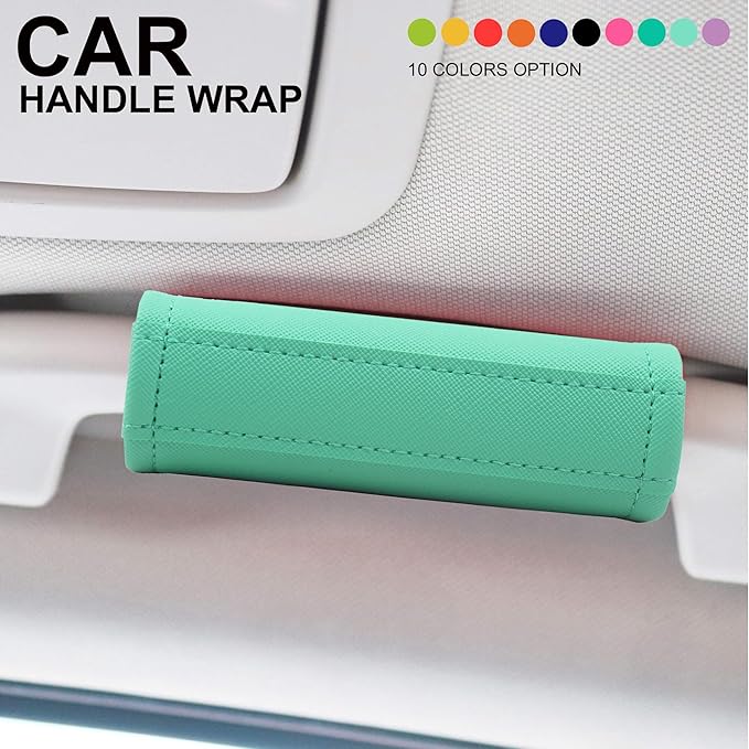 Luggage Handle Wrap 5 Pack-Leather Luggage Handle Wraps for Suitcase/Handbag/Duffel Bag/Car Bright Luggage Identfier/Handle Covers/Grips Luggage Accessories for Travel 3.0 (Aqua)