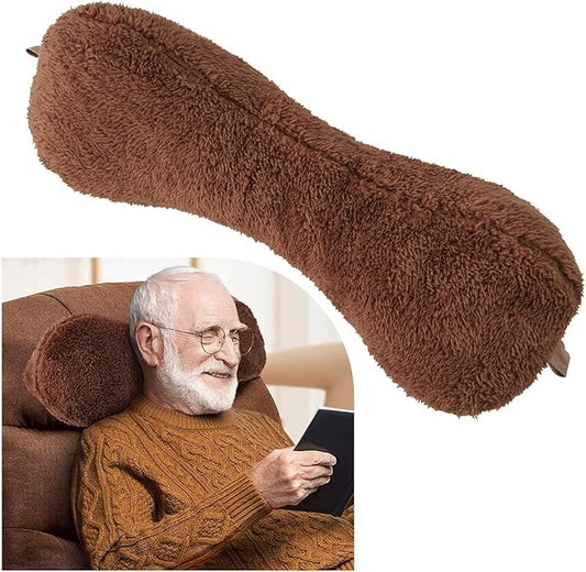 Couch Neck Pillows Adjustable Cotton Headrest Pillows for Recliner Chairs, Pain Relief Neck Support Pillow for Travel Home Sofa Armchair with Zipper Cover(Dark Brown)