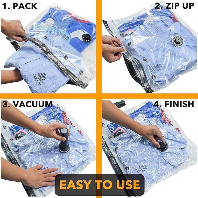 SpaceAid Travel Vacuum Bags for Luggage with Electric Pump, 18 Pack Vacuum Seal Bags for Clothing Travel, Space Saver Compression Bag for Backpack and Suitcase