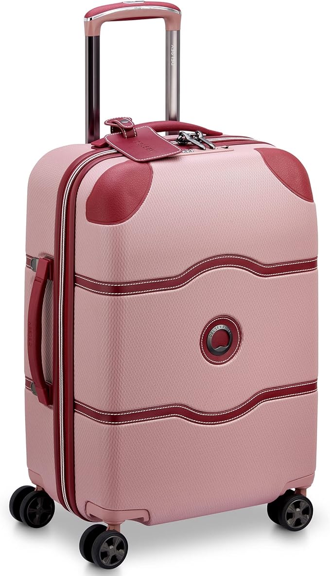 DELSEY PARIS Chatelet Air 2.0 Hardside Luggage with Spinner Wheels, Pink, Carry on Plus 20 Inch