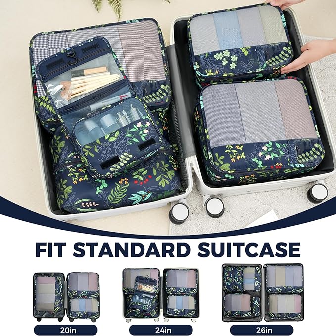 BAGAIL 9 Set Packing Cubes with Packing List Luggage Packing Organizers for Travel Accessories