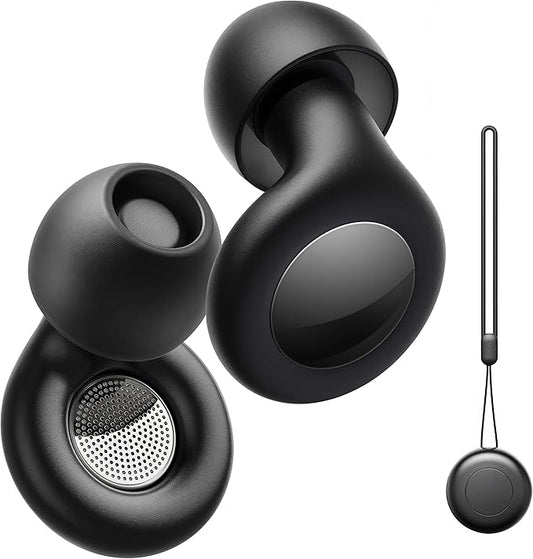 Ear Plugs for Sleeping Noise Cancelling, Reusable Silicone Ear Plugs for Noise Reduction with 8 Ear Tips, Earplugs for Sleep, Concerts, Travel, Snoring (Black, One Size)