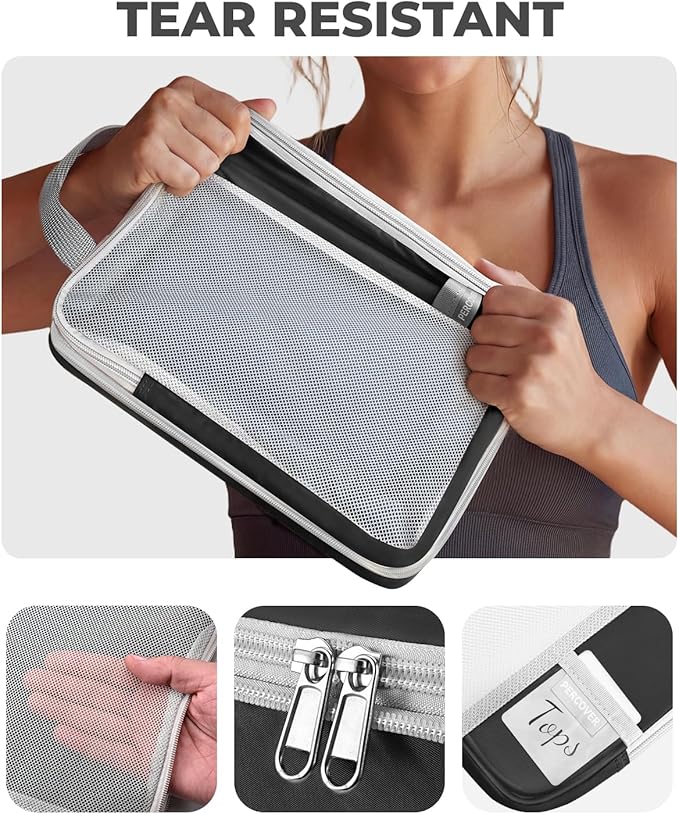 Percover Compression Packing Cubes 6-Piece Set, Packing Cubes Compression for Travel with Multi-Size Organization, Travel Organizer for Carry On & Checked Luggage, Black