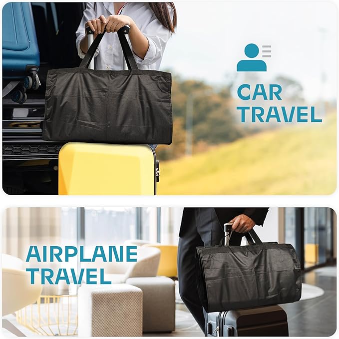 Travel Garment Bag with Zipper Pocket, Suit Bag for Suits, Dresses, Coats