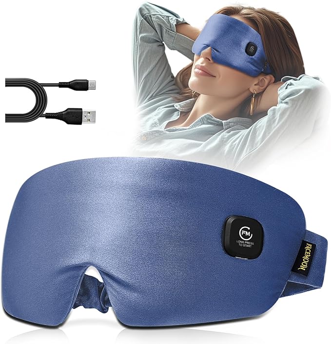 Heat Eye Mask for Dry Eyes Silk: Cordless Heated Pad for Stye Treatment Sinus Pressure Relief - Rechargeable Moist Heating Warm Compress for Eye Strain Headache - Washable Sleep Warming