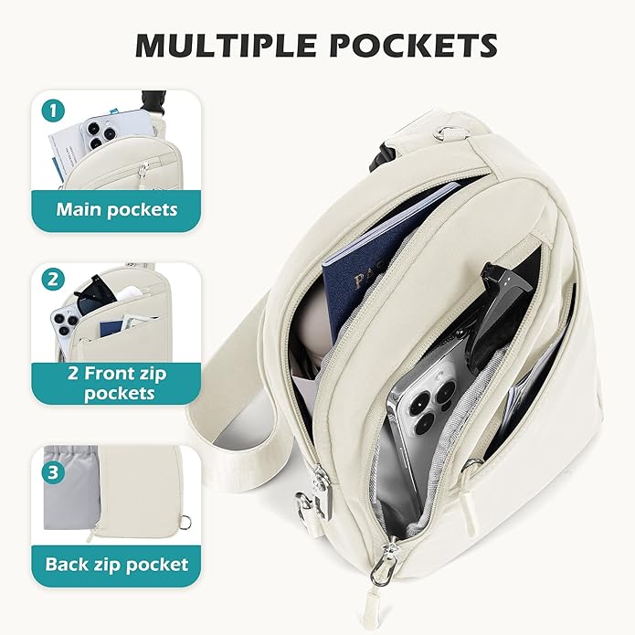 TOPEAST Anti Theft Crossbody Bags for Women Men, Small Sling Crossbody Bag Travel Purse Shoulder Wallet with RFID Blocking