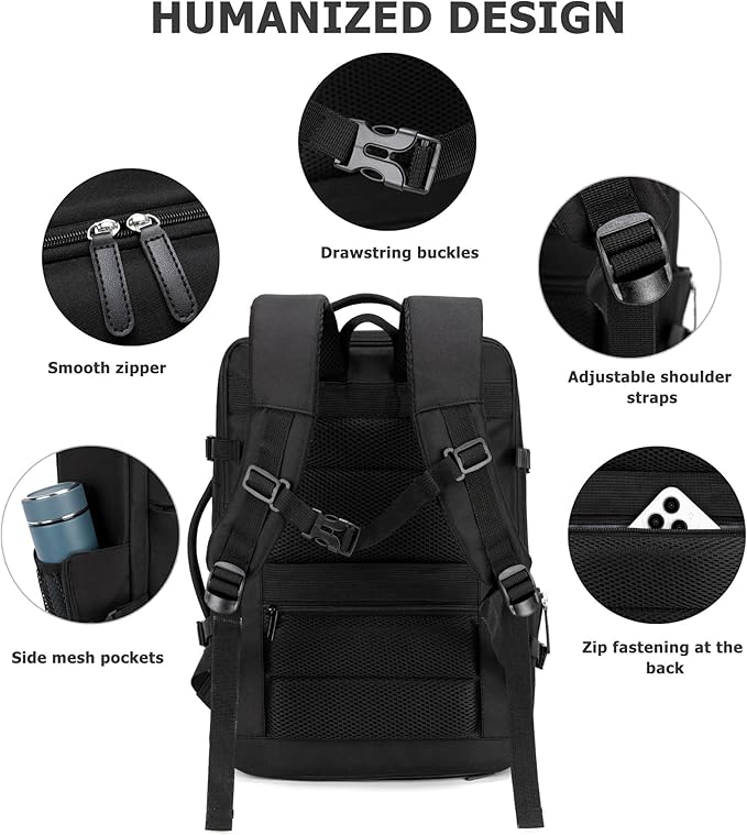 feilario 2 Piece Set Aluminium Frame PC Hard Shell Spinner Wheels Luggage,20.8"X15"X8.7 Airline Approved Built-In TSA lock Carry on Suitcase, with Cup Holder, USB Port, Phone Holder