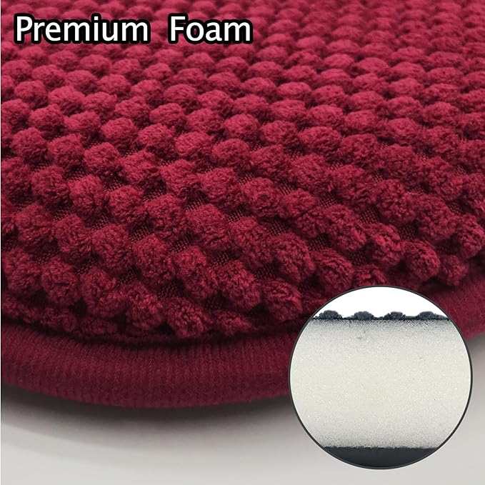 Wine Red Foam Seat Cushions Kitchen Chairs Pads for Dining Chairs Non Slip Office Seat Cushions Washable U Shaped Soft Thick Large Metal Wooden Chair Cushions,17" x 15"