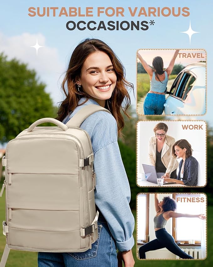coofay Large Travel Backpack For Women Men Airline Approved Carry On Backpack Flight Approved Waterproof Sports Luggage Backpack Casual Daypack Hiking Backpack