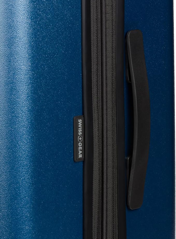 SwissGear 8020 Eclipse Hardside Expandable Luggage with Spinner Wheels, Navy, Checked-Large 27-Inch