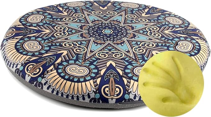 Sigmat Memory Foam Seat Cushion Anti-Slip Soft Round Chair Pad 18 Inch Geometric