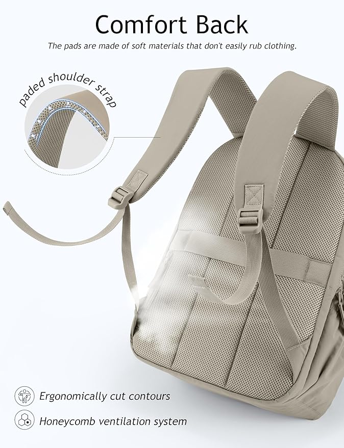 Travel Backpack for Women, 15.6 Inch Laptop Backpack, Quilted College Bookbag, Cute Work Backpacks, Water Resistant