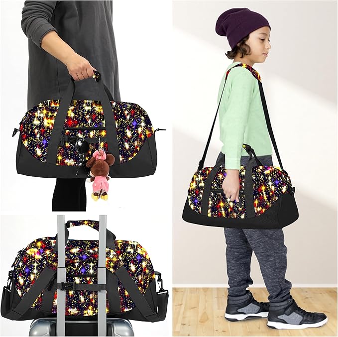 Stumdo Kids Overnighter Duffel Bags for kids, Carry-On Size & Ideal for School Practice or Overnight Travel Weekender Tote for Travel Gym Sport bag for Boys & Girls (11-ddeng)