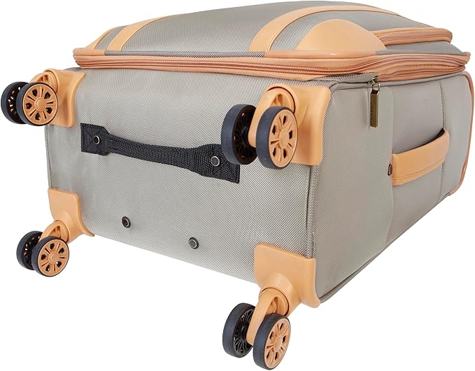 Dockers Seahorse Softside Expandable 8-Wheel Spinner Travel Checked Luggage, 24-Inch, New British Khaki