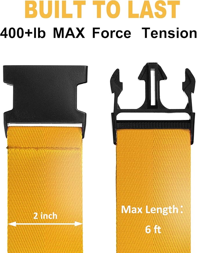 Luggage Straps for Suitcases TSA Approved Travel Belt 4 Pack by Chelmon (Yellow)
