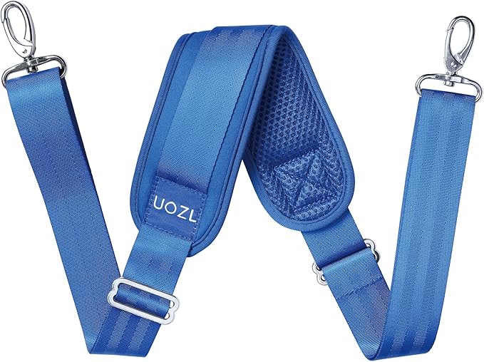 59 Inch Shoulder Straps, Soft with Ultra-Thick Fixed Shoulder Pad, Two Way Independently Adjustable Buckle Replacement Straps for Laptop Bag Messenger Bag Tool Bag Luggage,Blue