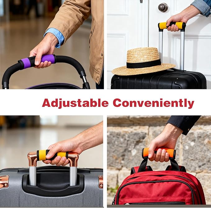 5 Pcs Neoprene Luggage Handle Wraps Soft Grip Covers Colorful Travel Luggage Tags/Identifiers/Marker/Grips Accessories for Suitcase Trolley Travel Bags (Multi-Color)