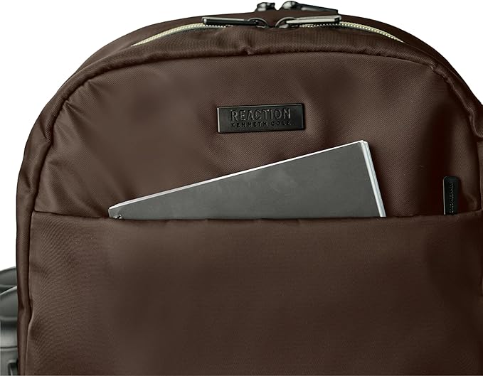 Kenneth Cole REACTION Madison Square Lightweight Hardside Chevron Expandable Spinner Luggage, Chocolate Brown, 2-Piece (20" Carry On + Sophie Backpack)