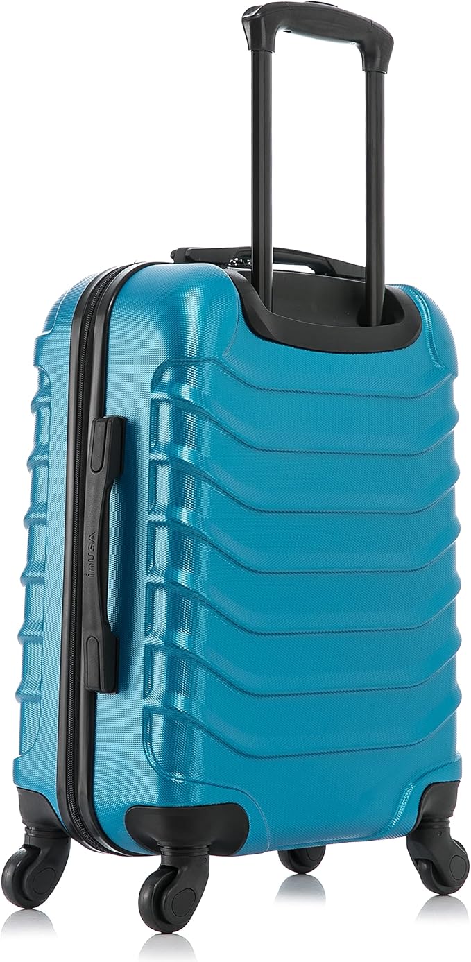 InUSA ENDURANCE Luggage with Spinner Wheels | Durable Lightweight Hardshell Suitcase, Spacious Travel Bag with Handle and Trolley | 20-Inch Carry On Small Luggage | Teal