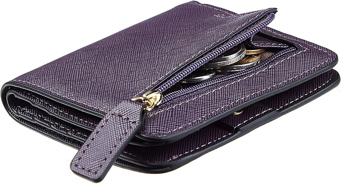 Toughergun Women’s Small Slim Leather Wallet with RFID Protection, Compact Bifold Mini Purse with Clear ID Window
