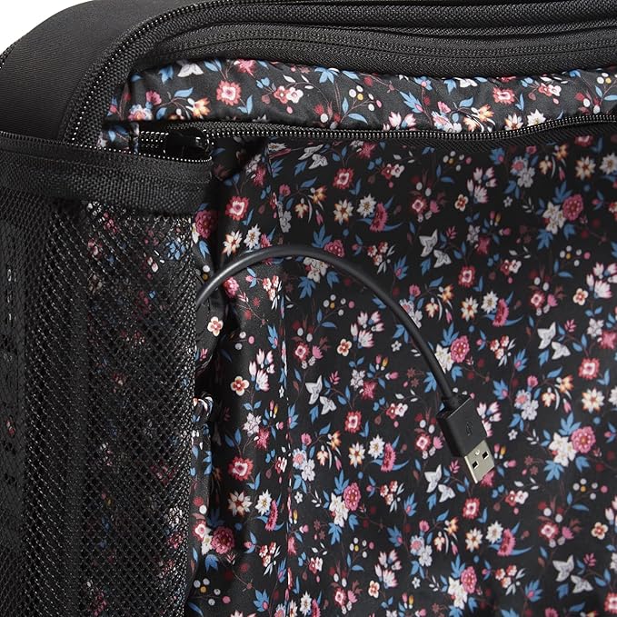 Vera Bradley Women's Softside Rolling Suitcase Luggage, Black, 22" Carry On & 27" Check In