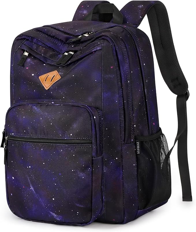 ZORFIN 26L Backpack for College, and Travel: Water Resistant Bookbag - Night Sky