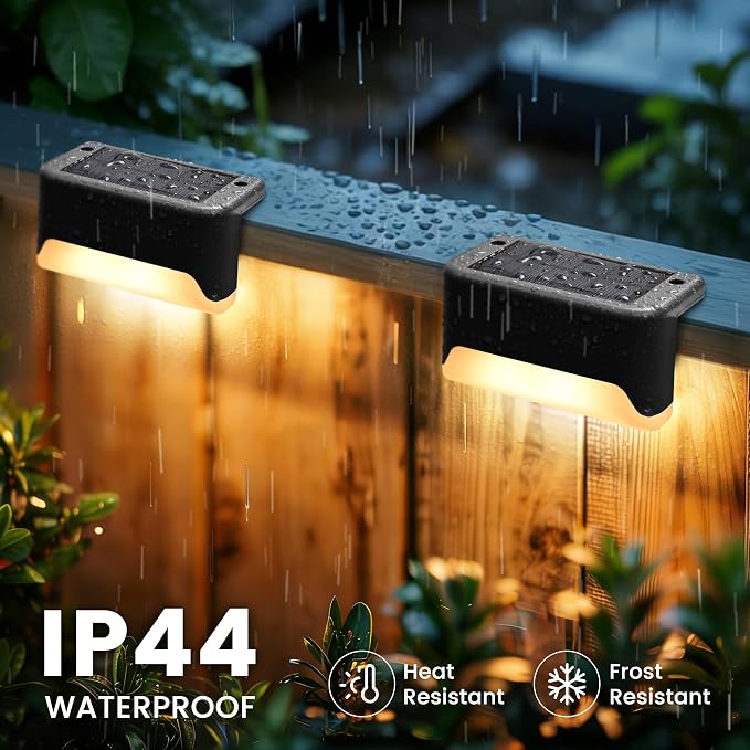 SOLPEX Solar Deck Lights Outdoor,Fence Lights Waterproof,16 Pack Warm White | LED Step Light for Outside, Patio, Stair, Garden, Yard, Railing, Front Porch, Balcony Decor