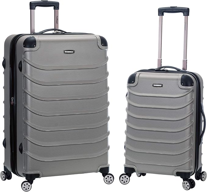 Rockland Speciale Hardside 2-Piece Expandable Spinner Luggage Set, Silver, 2-Piece Set (20/28)
