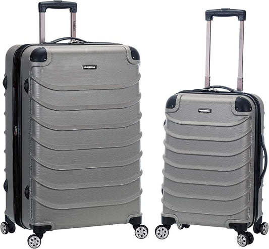 Rockland Speciale Hardside 2-Piece Expandable Spinner Luggage Set, Silver, 2-Piece Set (20/28)
