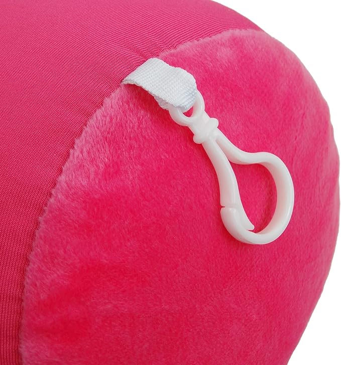 Microbead Bolster Tube Travel Pillow - Compact Neck Roll Pillow for Airplane, Car, or Home - Soft Lumbar Support Pillow - Pink
