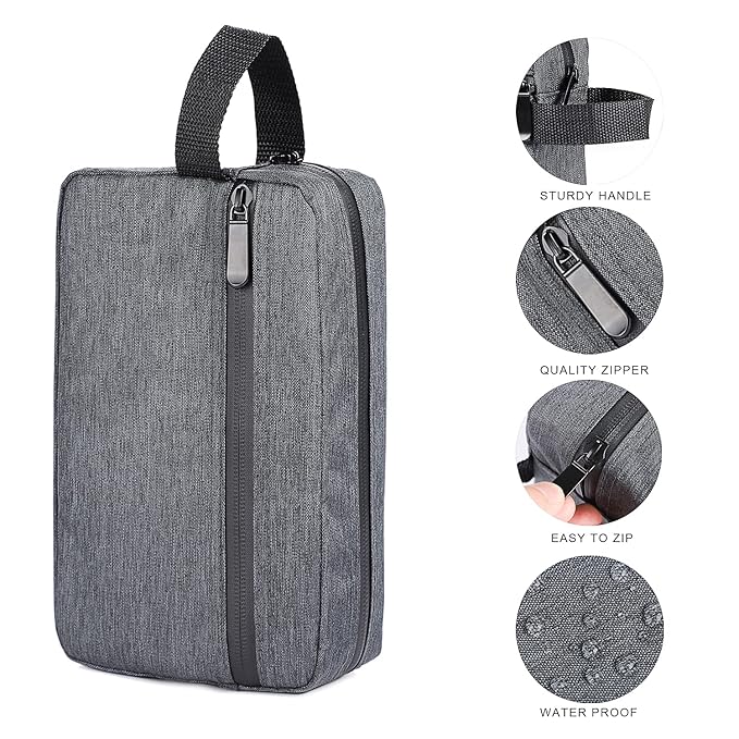 Etercycle Toiletry Bag for Men, Portable Travel Toiletry Organizer Bag,Shaving Bag for Toiletries Accessories (Deep gray)