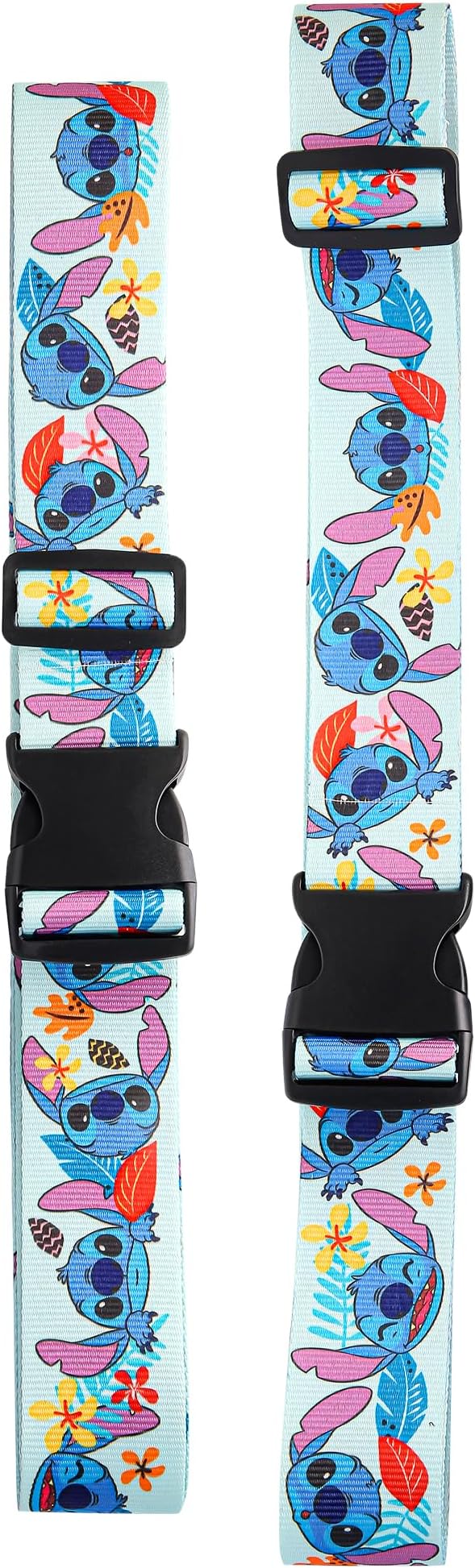 Disney Stitch Luggage Strap 2-Piece Set Officially Licensed, Adjustable Luggage Straps from 30'' to 72''