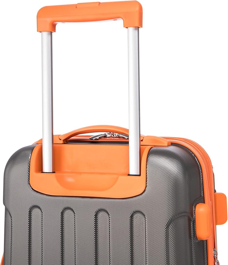 Rockland London Hardside Spinner Wheel Luggage Set, Charcoal, Carry-On 20-Inch and Tote 14-Inch (F1902-CHARCOAL)