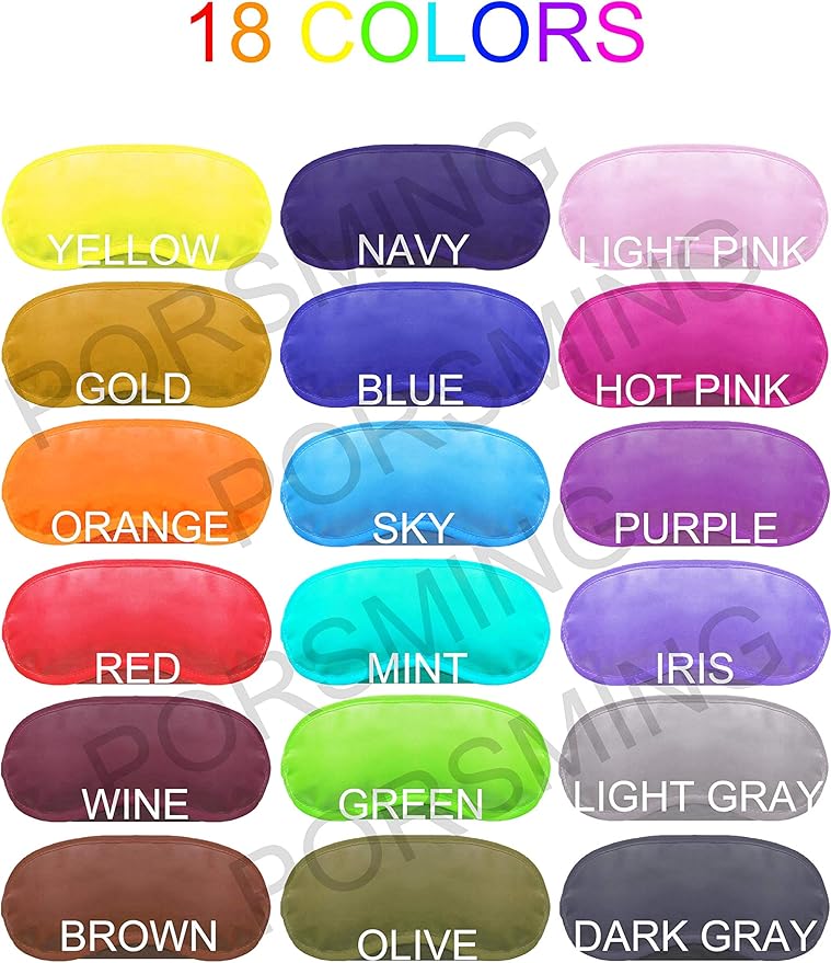 Eye Mask Sleep Masks Pack of 36 PorsMing Sleeping Mask Blindfold Eye Cover Team Building Games Party with Nose Pad and Adjustable Strap for Women Men Kids 4 Layers Colors (18 Color 36 Pieces)
