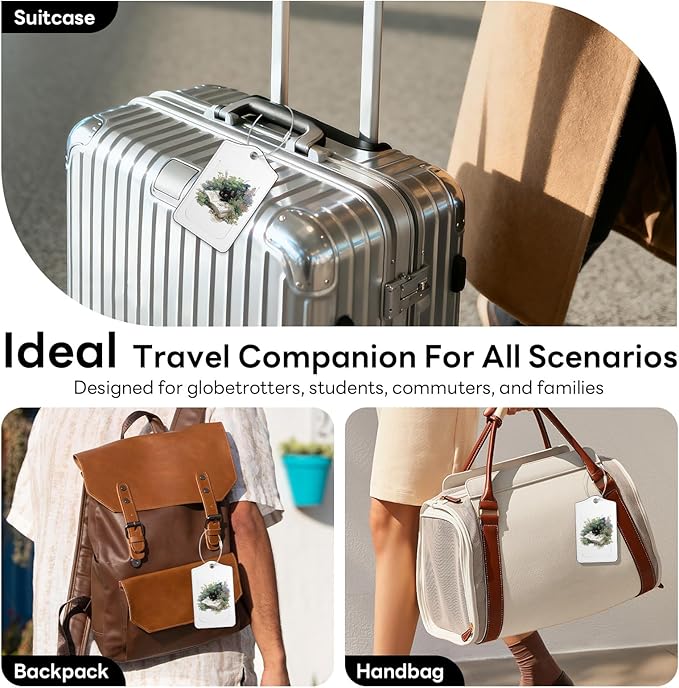 2 Pack PU Leather Luggage Tags for Suitcases, Privacy Protection Cover with Stainless Steel Loop and Address Card, Travel Cruise Essentials (Book Cat)