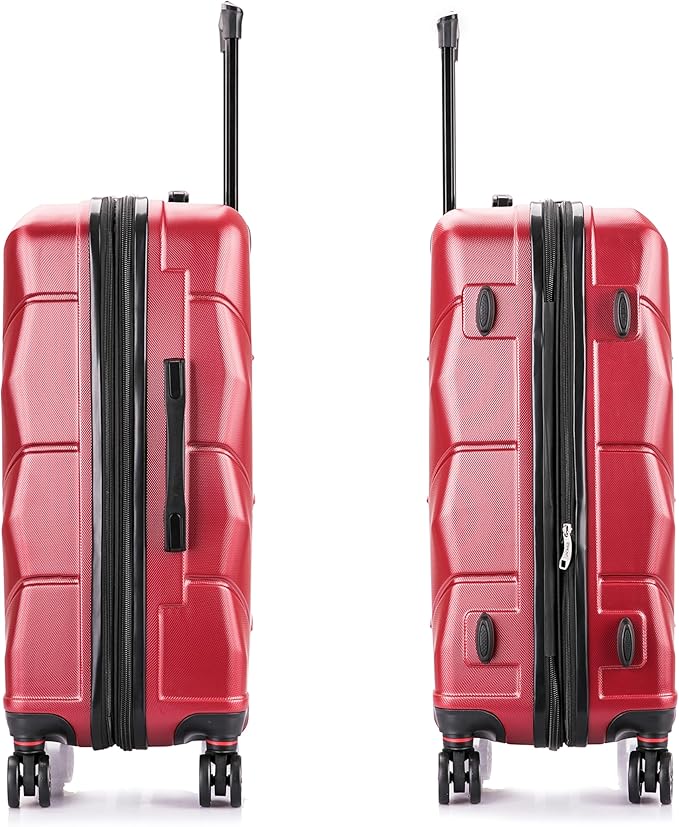 DUKAP ZONIX Luggage with Spinner Wheels | Durable Lightweight Hardside Suitcase, Spacious Travel Bag with Handle and Trolley | 26 Inch Medium Checked Luggage | Wine
