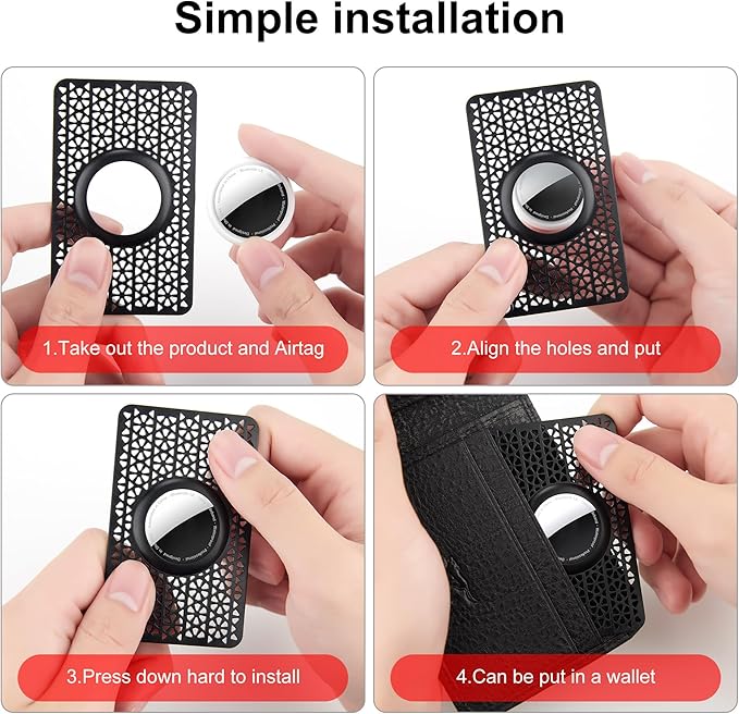 [Ultra Thin] for Airtag Wallet Holder 2 Pack, Airtag Holder, 0.1 inch Thickness, Airtag Wallet Case Slim Thin Card Case for Purse, Handbag, Backpack Wallet, Clutch (Black)