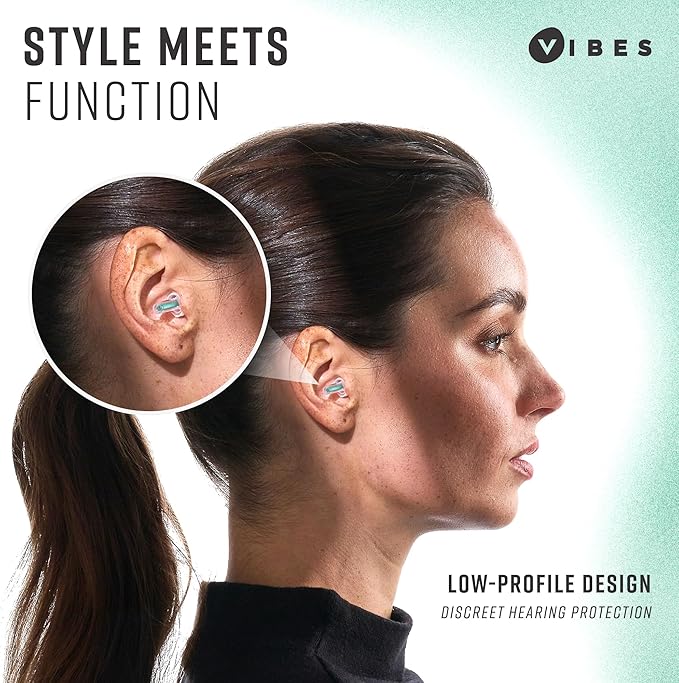 Vibes High Fidelity Ear Plugs - Invisible Earplugs for Music Concerts, Musicians, Motorcycles, Airplanes, Raves, and Work - Noise Reduction and Hearing Protection - Fits All Ears - Teal